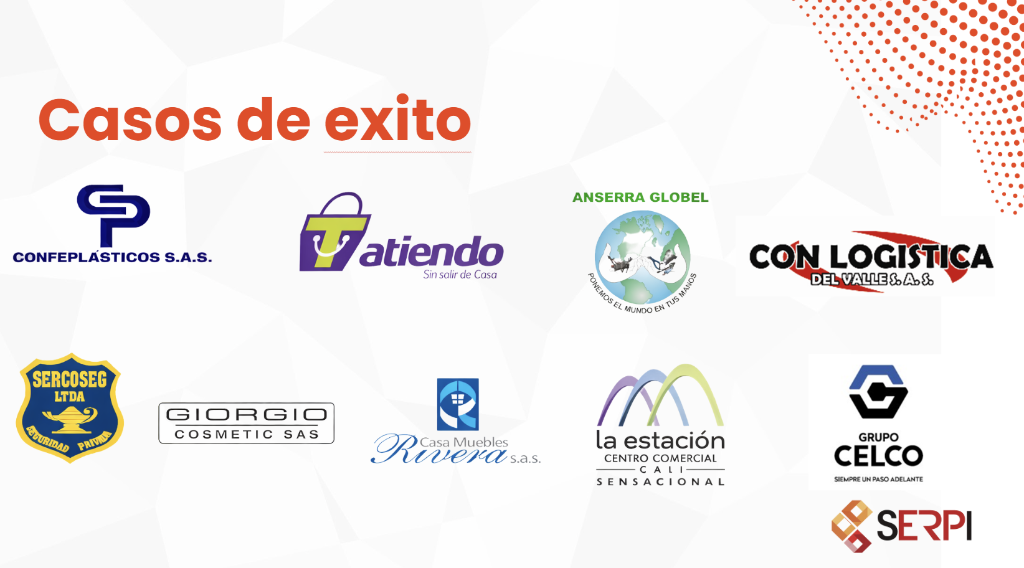 Logos de clientes de Serpi ERP: Confeplásticos, Atiendo, Grupo Celco y más